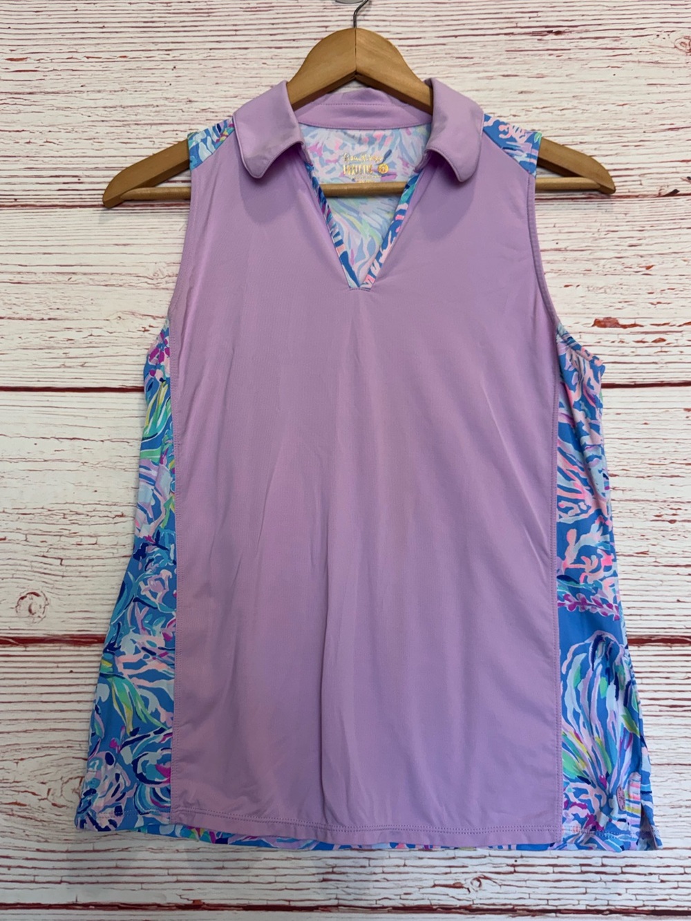Lilly Pulitzer Luxletic Reesa Golf Polo Top in Multi All Together Now Sz S